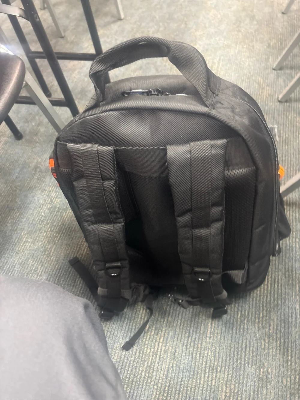Black Camera Backpack with Orange-Trim Accessory - Unbranded